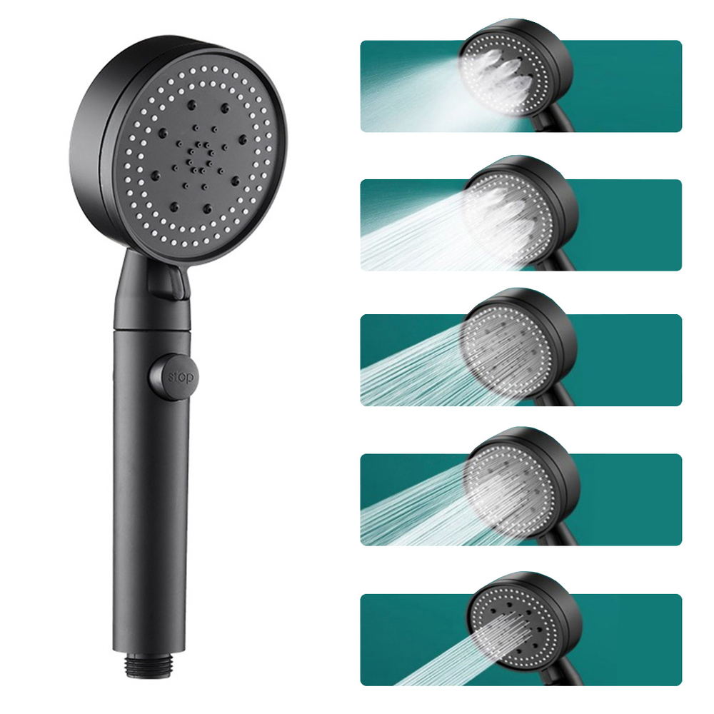 Huaxiangoh Handheld Shower Head, High Pressure 5 Settings Rain Shower