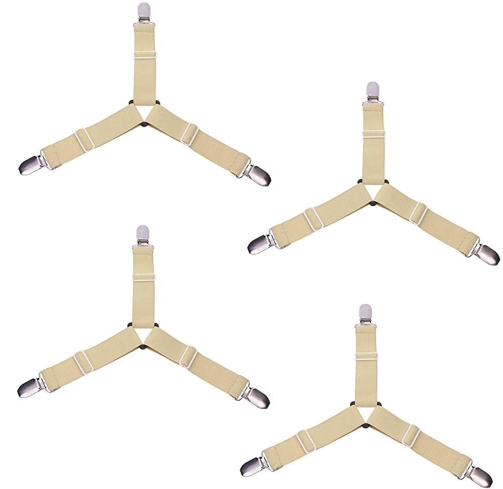 Crday Mini Skater 4Pcs Bed Sheet Holders Straps Clip Elastic Adjustable