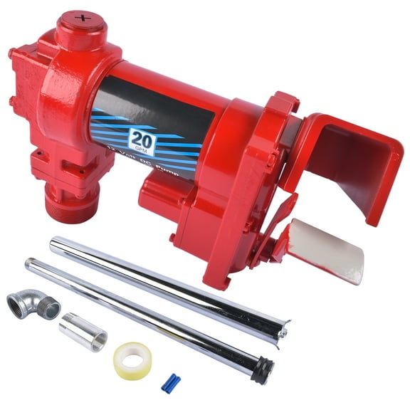 Mustrod Fuel Transfer Pump 12V DC 20GPM with Fuel Line for Gasoline Diesel Kerosene Car Truck Tractor