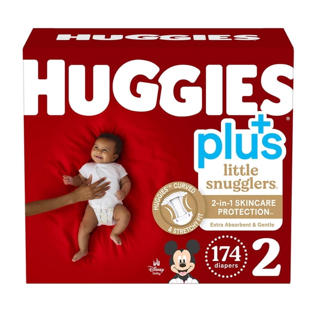 Pañales HUGGIES Little Snugglers Plus Talla 2 174 unidades