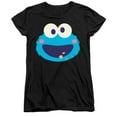 thumbnail image 4 of Sesame Street Cookie Monster Kawaii Face Women's T Shirt, Black, X-Large, 4 of 5