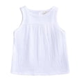 thumbnail image 4 of FAOWME Child Vest Candy Colored Children Cotton And Linen Color Vest Tops White 3-4 Years, 4 of 5