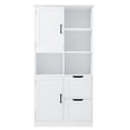 thumbnail image 2 of Bathroom Storage Cabinet With Doors And Drawers, Tall Storage Cabinet With Open Shelves & Adjustable Shelf, Freestanding Pantry Cabinet For Kitchen Living Room Bathroom, 2 of 8