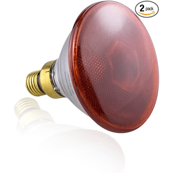 2 Pack Heat Lamp 110V-120V PAR38 Reflector IR Heat Incandescent Light Bulb for Food Service, Brooder Bulb, Chicks, Pet, Bathroom, Light Therapy Use E26 Base 150w