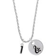 thumbnail image 1 of Delight Jewelry Silvertone Black Number - 1 Silvertone Script Initial Disc - & - Charm Necklace, 20"+3", 1 of 4