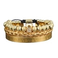 thumbnail image 2 of Pulseras de corona Micro pavé de lujo para hombre, abalorio real romano, brazaletes de cristales de acero inoxidable, regalo de joyería para pareja, 2 of 8