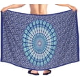 thumbnail image 2 of LA LEELA Men's Swim Bath Trunk Swimsuit Regular Surfing Swimwear Sarong Long Pareo Beach Wrap One Size Mandala, Blue Summer Vacation Aloha, 2 of 5