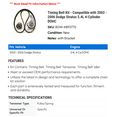 thumbnail image 2 of Timing Belt Kit - Compatible with 2003 - 2006 Dodge Stratus 2.4L 4-Cylinder DOHC 2004 2005, 2 of 2