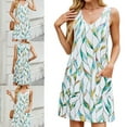 thumbnail image 2 of Women's summers Dresses 2025 Floral Print Beach Dress Casual V Neck Sleeveless tanks Dress Loose Sundresses with Pockets, 2 of 9