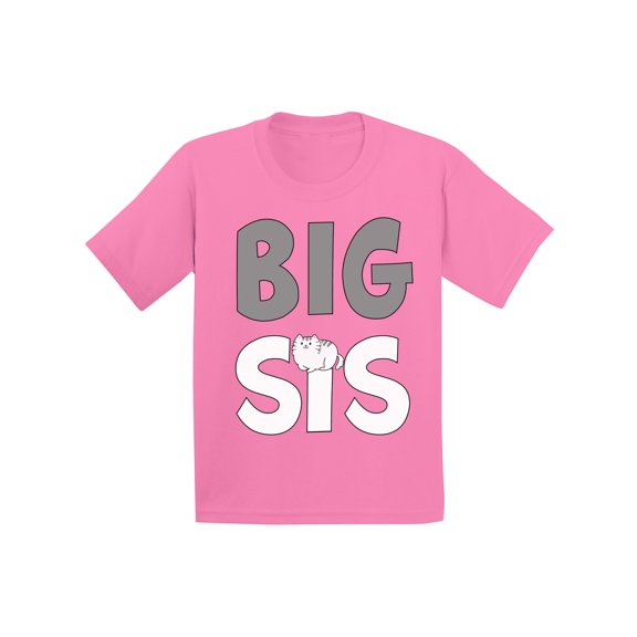 Awkward Styles Cat Youth Shirt Big Sister Cat Clothing Big Sister Shirt Pregnancy Reveal Tshirt Baby Announcement Shirts for Girls Cat T Shirt for Baby Girls Big Sis T-Shirt Cat Shirts for Sister