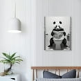 thumbnail image 3 of Nawypu  Funny Bathroom Decor Canvas Prints Wall Art Panda with Glasses Reading Newspapers in The Toilet Pictures Framed Animals Posters for Home Walls Decoration Ready to Hang, 3 of 4