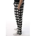 thumbnail image 2 of #followme Men's Flannel Pajamas - Plaid Pajama Pants for Men - Lounge & Sleep PJ Bottoms (Black / White - Buffalo Plaid, Small), 2 of 3