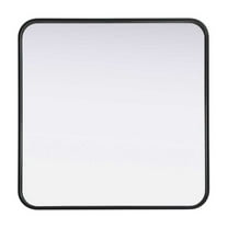 Elegant D?cor Contour Metal Square Mirror 24x24 in Black