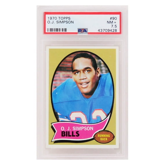 O.J. Simpson (Buffalo Bills) 1970 Topps Football RC Rookie Card #90 - PSA 7.5 NM+ (B)