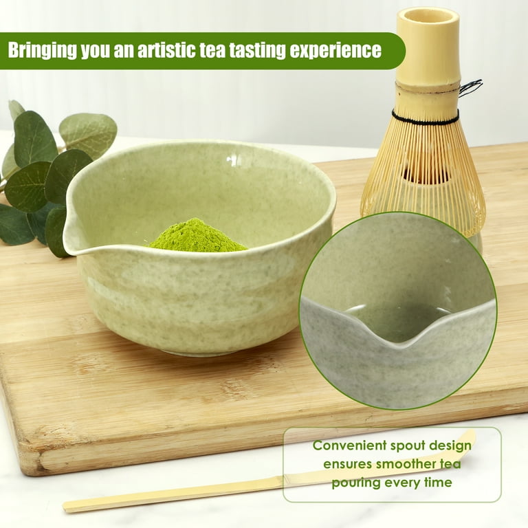 Jetcloudlive Matcha Tea Set, Ceramic Matcha Bowl with Spout