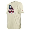 thumbnail image 2 of Men's New Era Cream Los Angeles Dodgers Americana Flag Fill T-Shirt, 2 of 3