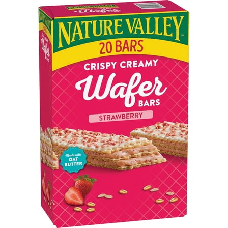 Nature Valley Crispy Creamy Wafer Bars, Strawberry, 1.3 Ounce (Pack of 20)