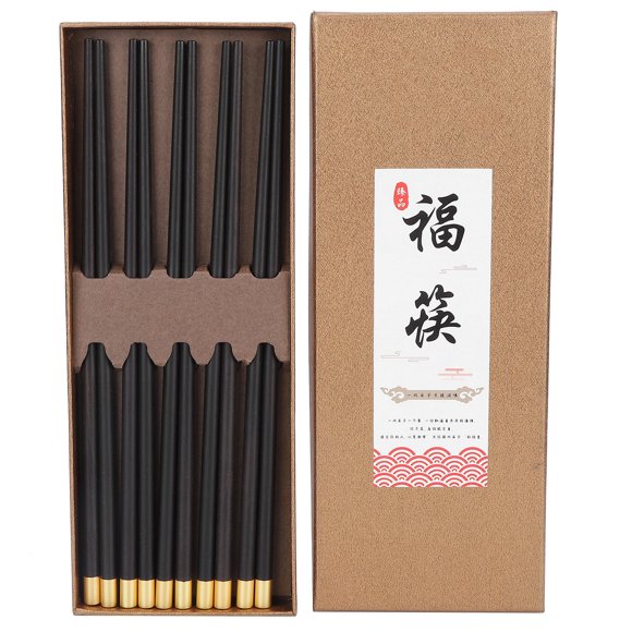 Lot de 5 paires de baguettes de style chinois pour maison, hôtel, restaurant