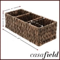 thumbnail image 7 of Casafield Set of 2 Water Hyacinth Storage Baskets with 3 Sections, Espresso - Woven Bin Organizers for Bathroom, Laundry, Pantry, Office, Shelves, 7 of 7