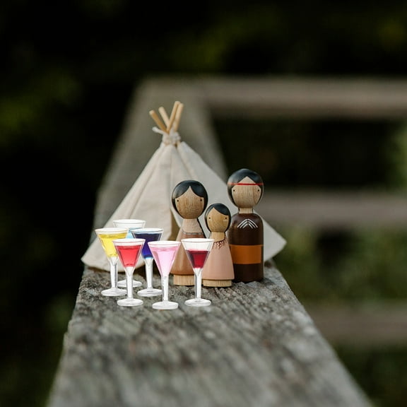 GOOHOCHY 12-Piece Assorted Color Miniature Resin Cocktail Wine Goblets for Dollhouse Decoration and Craft Projects