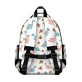 thumbnail image 3 of White Cartoon Dinosaurs Flowers Pattern Cute School Backpack Bag for School with Padded Back and Adjustable Shoulder Straps 15.25"x11.5"x5.25", 3 of 5