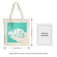 thumbnail image 3 of Stylish Natural Canvas Tote Bag with Intricate White Cloud Design on Turquoise Background - Perfect for Shopping Travel & Parties, 3 of 4