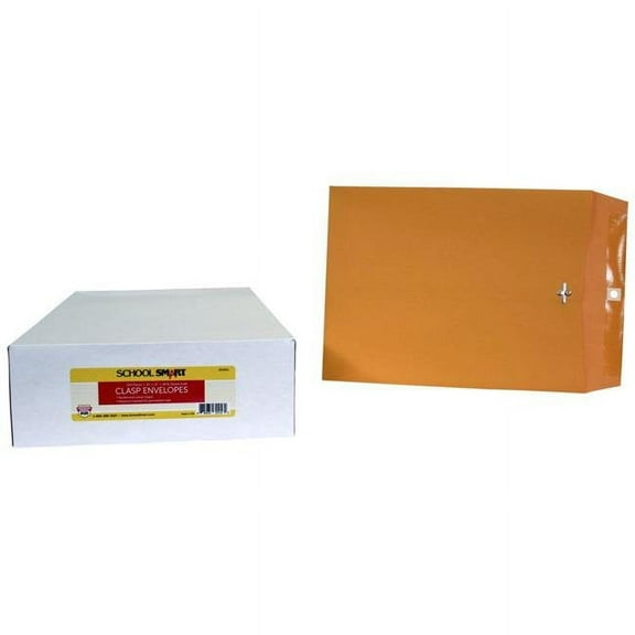 School Smart 2013915 10 x 13 in. Kraft Envelope with Clasp, Kraft Brown - Pack of 100