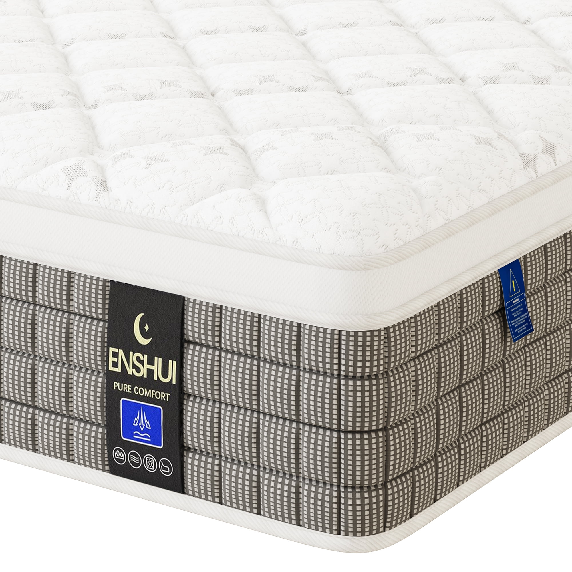 ENSHUI Twin Mattress, 12 inch Hybrid Single Mattress in a Box, Medium Firm Cooling Gel Memory Foam Mattress with Pocket Springs, Pressure Relief & Motion Isolation, Edge Support, CertiPUR US