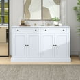 thumbnail image 3 of MEETFAV Kitchen Sideboard Storage Buffet Cabinet with 2 Drawers & 4 Doors Adjustable Shelves for Dining Room, Living Room, White, 3 of 6