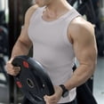 thumbnail image 5 of KeShDi Men's Gym Tank Tops Plus Size Men's Summer Loose Sports Casual Fitness Training T-Shirt Base Layer Top Gray 3X, 5 of 7