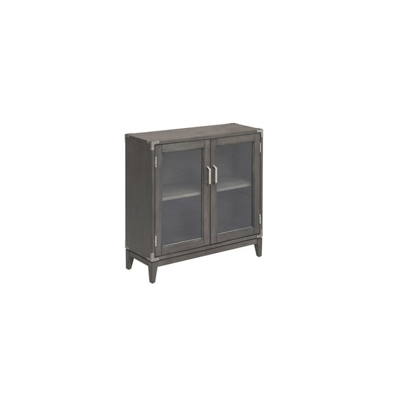Homestock Artisanal Abode Foyer Cabinet, 30"W X 11"D X 30"H, Anthracite/Pewter - Modern Industrial Accent Cabinet For Entryway And Small Spaces, Hallway/Foyer Storage Cabinet