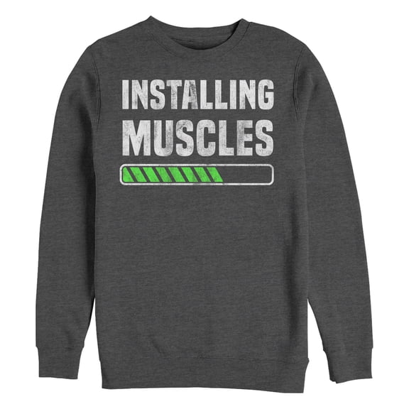 Men's CHIN UP Installing Muscles  Sweatshirt Charcoal Heather Small