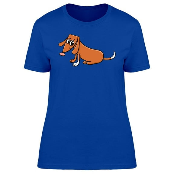 Adorable Dachshund Dog Cartoon Tee Women's -Image by Shutterstock