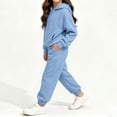 thumbnail image 4 of BRGZLK Boys Girls Hoodie Sweatsuit Set Trendy Solid Color Long Sleeve Half Zip Pullover Sweatshirt and Sweatpants Comfort Warm Tracksuit Fall Winter Clothes for Daily Wear 2026 Blue 9-10 Years, 4 of 7