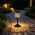 thumbnail image 4 of Aaihamo Outdoor Solar Table Lamp, Black Openwork Waterproof Ironwork LED Projection Light, Solar Powered Peony Flower Table Lamp for Outdoor Garden Yard, 4 of 6
