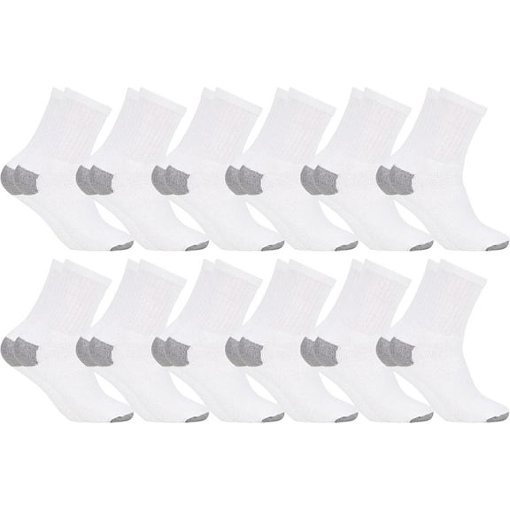 SOCKS'NBULK 12 Pairs Womens Lightweight Cotton Crew Socks Bulk, Homeless Donation Cheap, Wholesale Socks