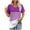 Purple, variant on TKLPEHG Short Sleeve Tshirt for Women Comfy Crew Neck Pleated Tunic Tops Fashion Print Casual Loose Blouses (Blue,L)