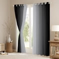 thumbnail image 3 of Black and Greyish White Curtains for Bedroom,Rainbow Ombre 30%-50% Blackout Curtains Aesthetic Living Room Decor,Gradient Colorful Curtains & Drapes Abstract Window Curtain, 3 of 6