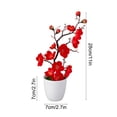 thumbnail image 3 of Honmine Artificial Plum Blossom Bonsai, Faux Potted Plant Decoration, Low Maintenance Flowering Tree for Home Office Desk, Shelf, Centerpiece, 3 of 5