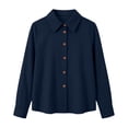 thumbnail image 6 of Fengactive Womens Knit Button Down Shirt Long Sleeve Collared Blouse Casual Loose Fit Tunic Top, 6 of 7