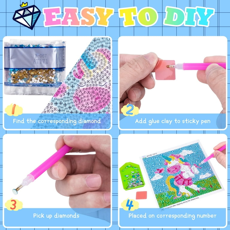 Diamond Painting Kit Sottobicchieri Mandala Per Bambine 7-12 Anni E Adulti: Set Creativo Fai Da Te Con 8 Sottobicchieri, Strass Colorati, Regalo Compleanno Ragazze E Donne