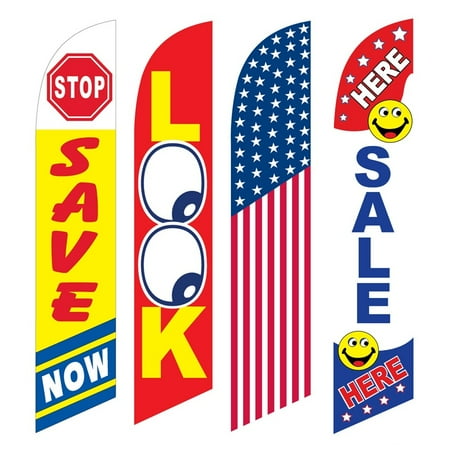 4 Advertising Swooper Flags Save Now Look America Sale Here