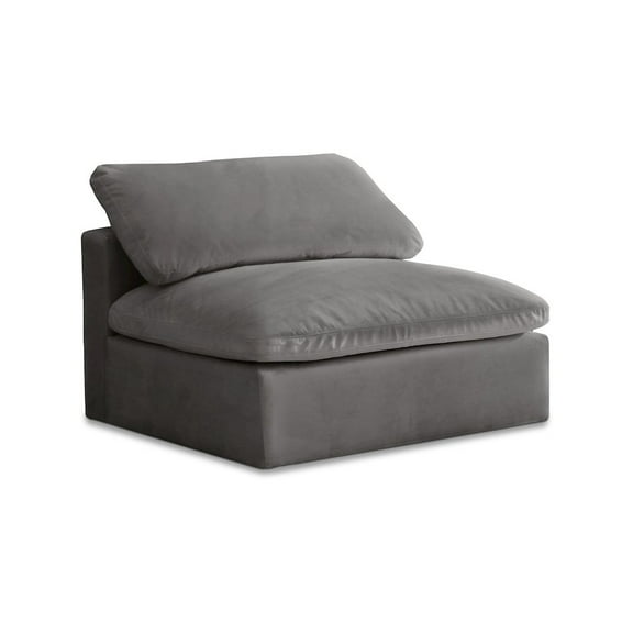 Meridian Furniture Cozy Gray Velvet Modular Armless Chair