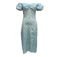 thumbnail image 4 of Coduop Women Off Shoulder Floral Maxi Dress Short Sleeve Thigh Split Party Dress Sundress, 4 of 7
