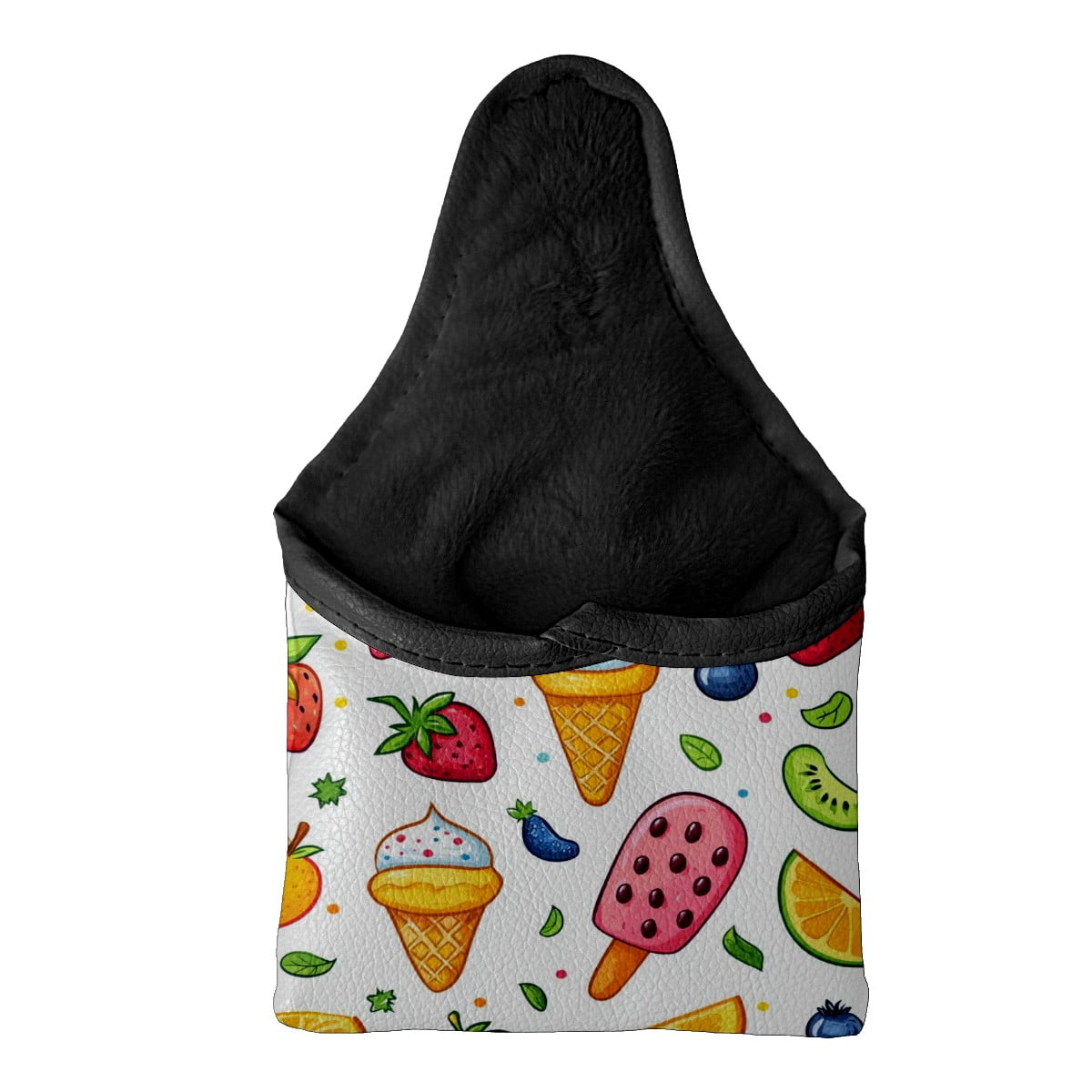 Golf Mallet Putter Cover Premium Leather Golf Putter Head Cover with Magnetic Closure, Golf Cover for Men and Women Fruit Ice Cream Pattern