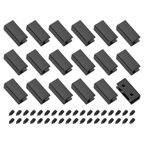 Uxcell 18Pack Metal Belt Buckle End Tips, 0.75" Wide Rectangle Webbing Zipper Tips with Screws, Metallic Black