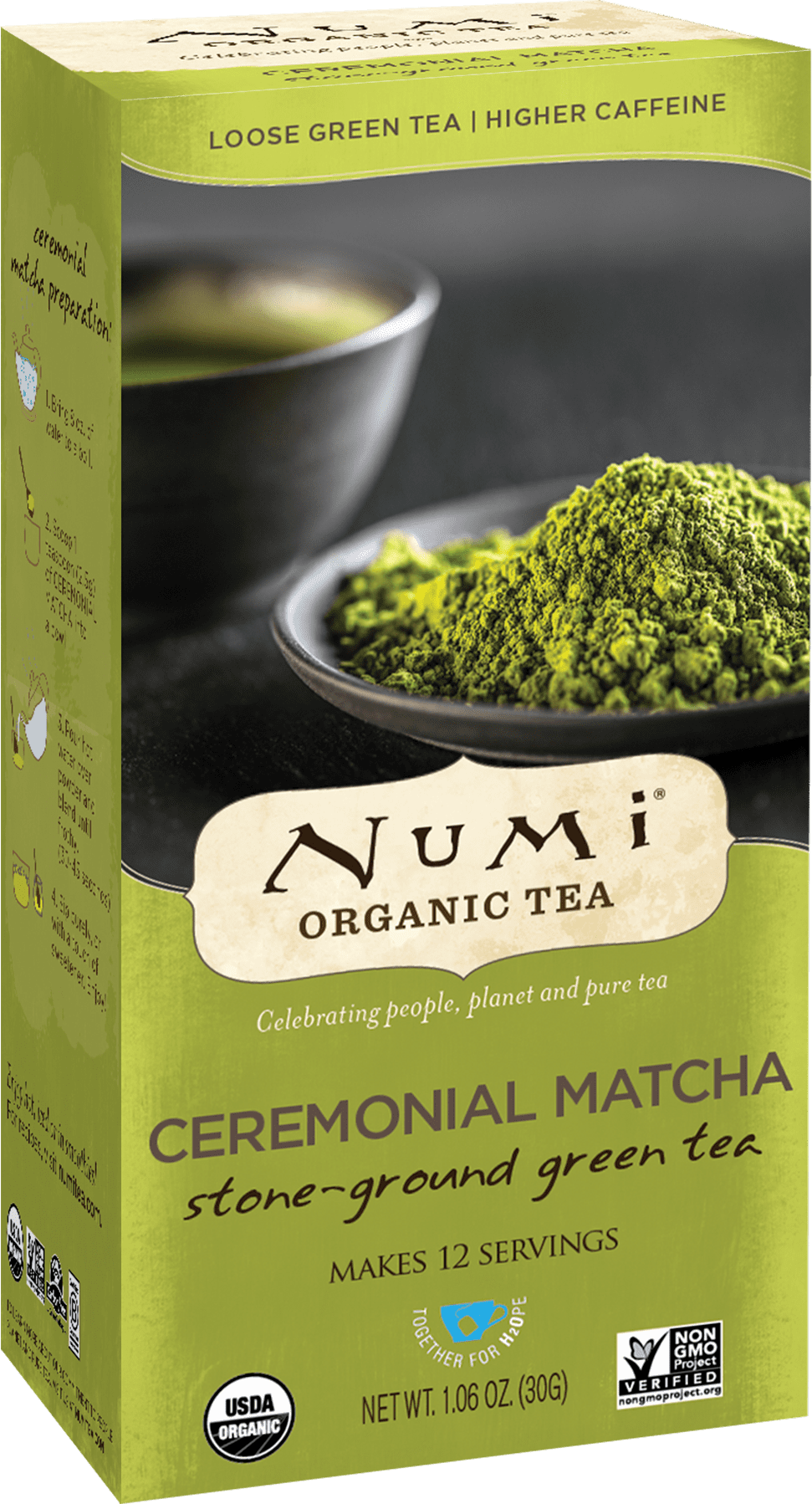 Numi Organic Tea, Ceremonial Matcha, Powdered Loose Tea, 12 Svg