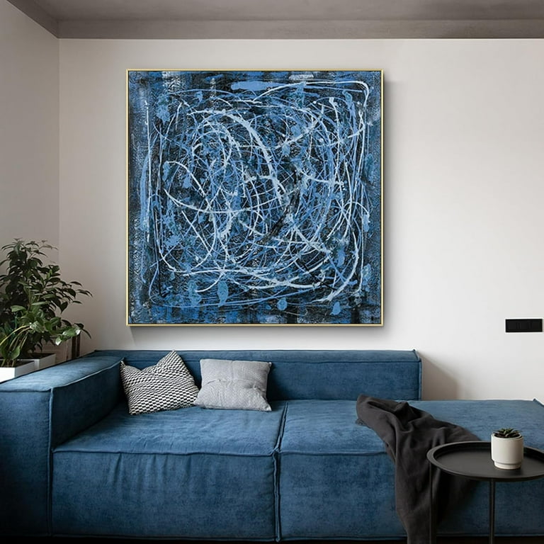 DIY 24x48 Inch Metal Floating Frame - 1.5" Deep Black Canvas Frame For Oil Paintings & Home Decor