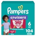 thumbnail image 1 of Pampers Diapers - Cruisers 360° - Size 6, up to 100% Leakproof Fit, Designed for Active Babies, Pull On Diaper, EZ Off Tabs Designed for Easy Changes, 1 of 22