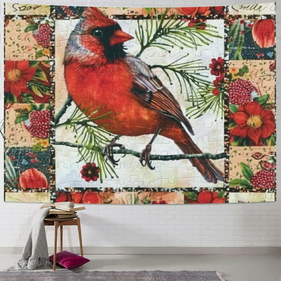 BCIIG Quilted Bird Tapestry Wall Hanging Unique Home Decor Art 40x30inch